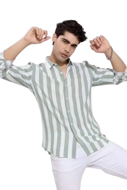 Men's Cotton Casual Shirt, Jade blue, Full Sleeves, Regular Fit - Image 2