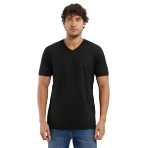 Men's Slim Fit Cotton Crew Neck T-Shirt – Solid Black Classic | Clothyard